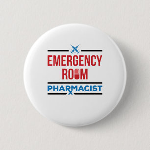 Badge Rond 5 Cm Pharmacien de salle d'urgence