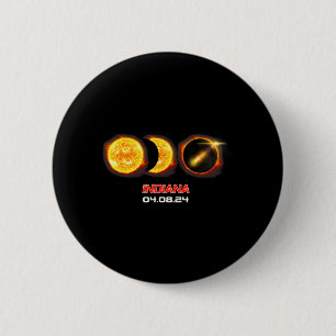 Badge Rond 5 Cm Phase d'éclipse solaire totale Indiana IN
