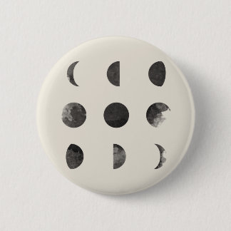 Badge Rond 5 Cm Phases de l'aquarelle lunaire de lune