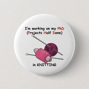 Badge Rond 5 Cm PhD dans le tricot