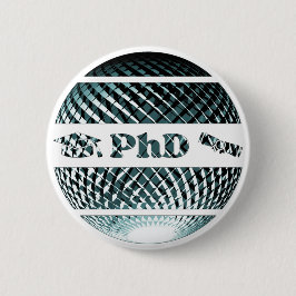 Badge Rond 5 Cm PhD diplôme platine bleu