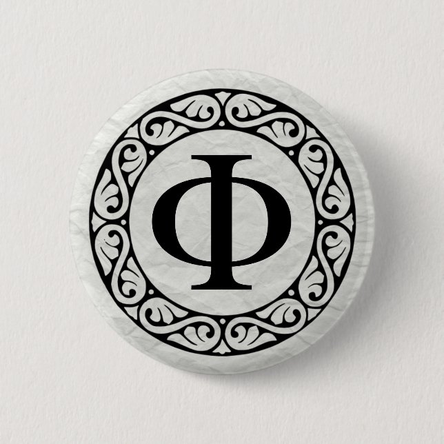 Badge Rond 5 Cm Phi de lettre d'alphabet grec (Devant)
