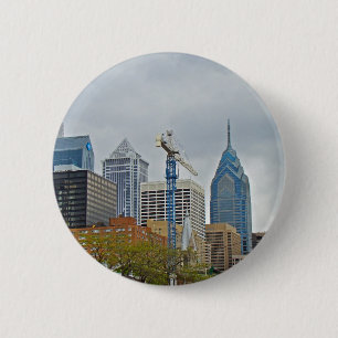 Badge Rond 5 Cm Philadelphie Skyline de la promenade fluviale
