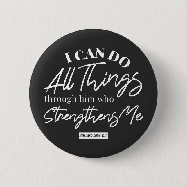 Badge Rond 5 Cm Philippiens 4:13 citations noir ver (Devant)