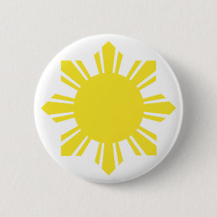 Badge Rond 5 Cm Philippin Sun - jaune