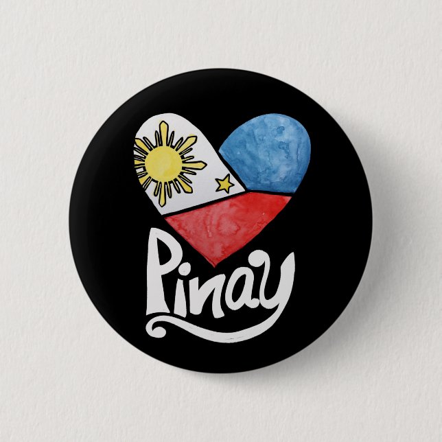 Badge Rond 5 Cm Philippines Drapeau philippin Pinay (Devant)