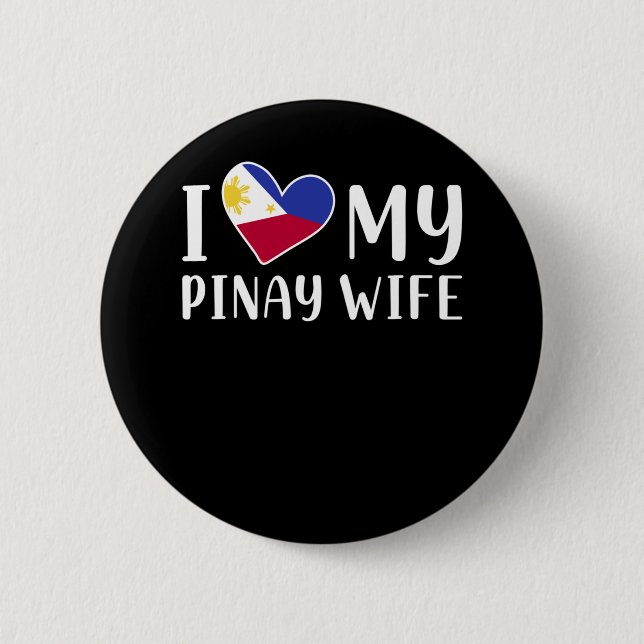 Badge Rond 5 Cm Philippines Pinay Love Femme Pinoy Husband (Devant)