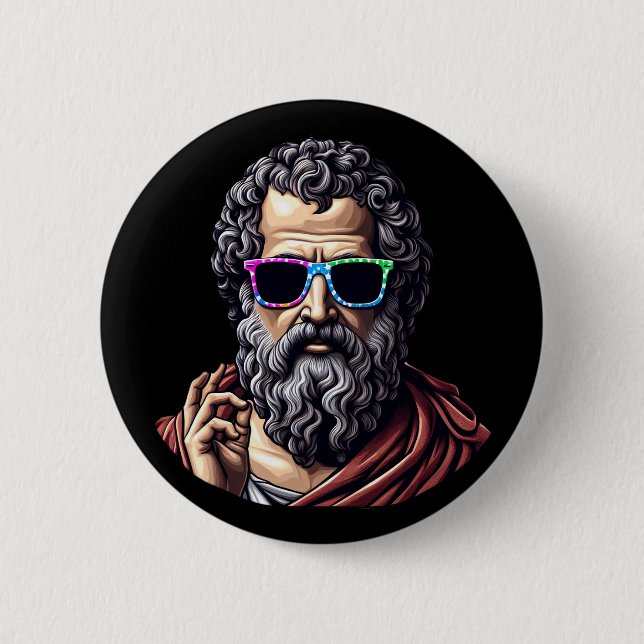 Badge Rond 5 Cm Philosophe cool (Devant)