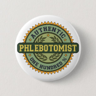 Badge Rond 5 Cm Phlebotomist authentique