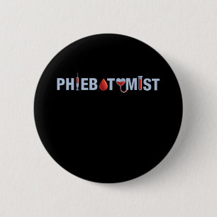 Badge Rond 5 Cm Phlebotomiste Sang Phlebotomie Syringe Médecine Gi