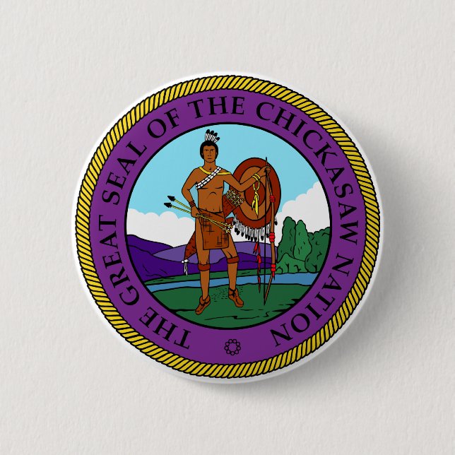 Badge Rond 5 Cm Phoque de la nation de Chickasaw (Devant)