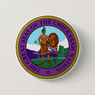 Badge Rond 5 Cm Phoque de la nation de Chickasaw