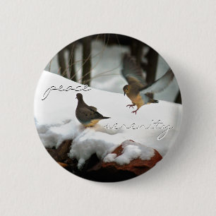 Badge Rond 5 Cm Photo de colombes de deuil