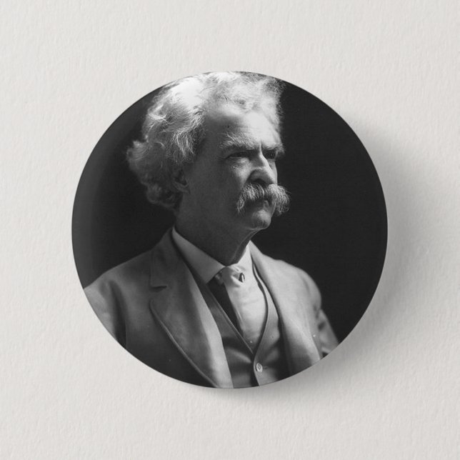 Badge Rond 5 Cm photo de Mark Twain (Devant)