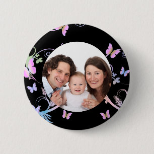Badge Rond 5 Cm Photo de papillon