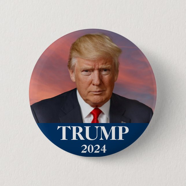 Badge Rond 5 Cm Photo Donald Trump - Présidentielle (Devant)
