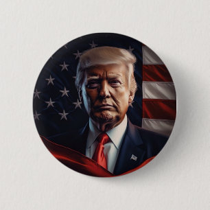 Badge Rond 5 Cm Photo Donald Trump - Présidentielle