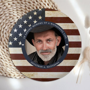 Badge Rond 5 Cm Photo du drapeau américain du mémorial patriotique