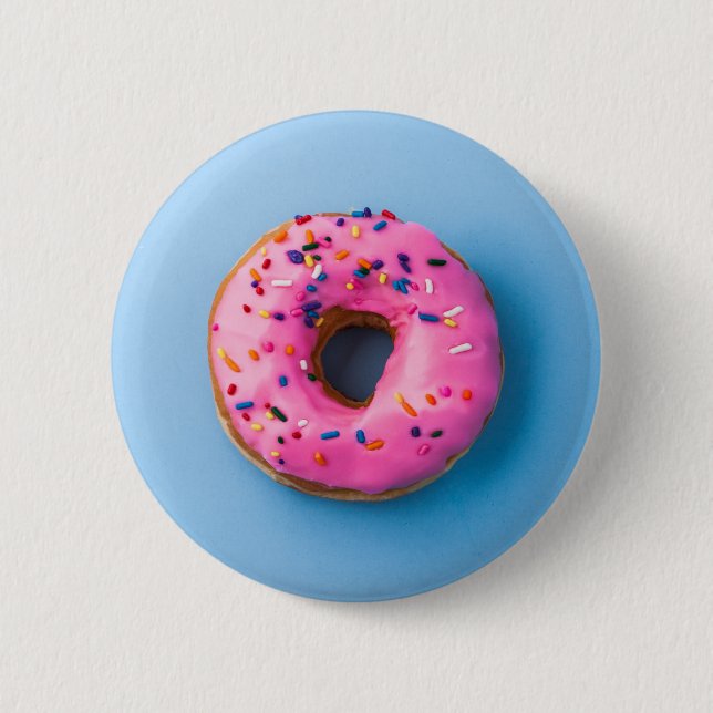 Badge Rond 5 Cm Photo en beige bleu et rose design moderne Bouton (Devant)