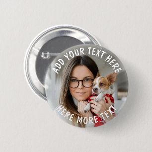 Badge Rond 5 Cm Photo et texte ou nom personnalisés