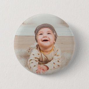 Badge Rond 5 Cm Photo et texte personnalisés