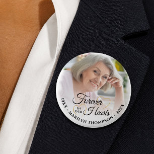 Badge Rond 5 Cm Photo Mémorial À Tout Jamais Dans Nos Cœurs
