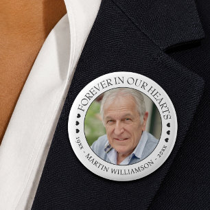 Badge Rond 5 Cm Photo Mémorial Pour Toujours Dans Nos Coeurs