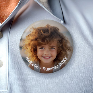 Badge Rond 5 Cm Photo minimaliste moderne - Texte rétro - Personne