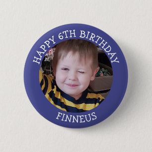 Badge Rond 5 Cm Photo personnalisée, âge et nom Anniversaire