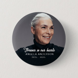 Badge Rond 5 Cm Photo personnalisée Hommage commémoratif funéraire