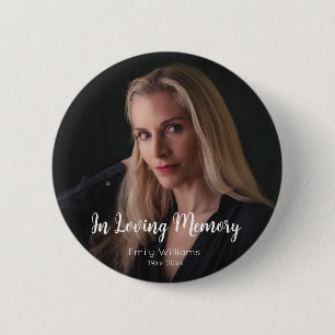 Badge Rond 5 Cm Photo personnalisée Hommage commémoratif funéraire