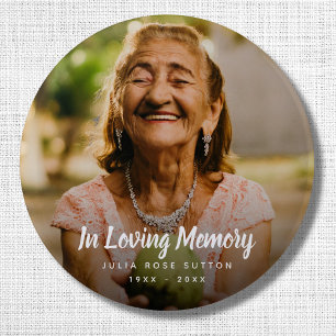 Badge Rond 5 Cm Photo personnalisée Hommage funéraire Décès