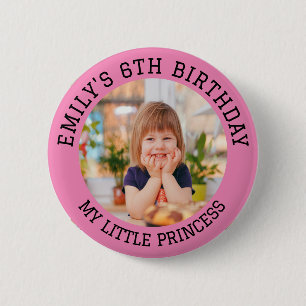 Badge Rond 5 Cm Photo personnalisée Joyeux Anniversaire Nom Âge 