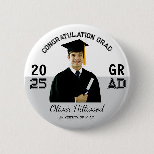 Badge Rond 5 Cm Photo personnalisée Uni grand cadeau