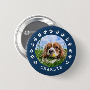 Badge Rond 5 Cm Photo pour animaux de compagnie Empreintes de patt