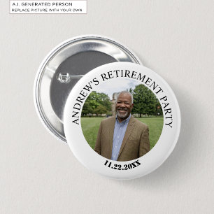 Badge Rond 5 Cm Photo spécial Fête de retraite élégante