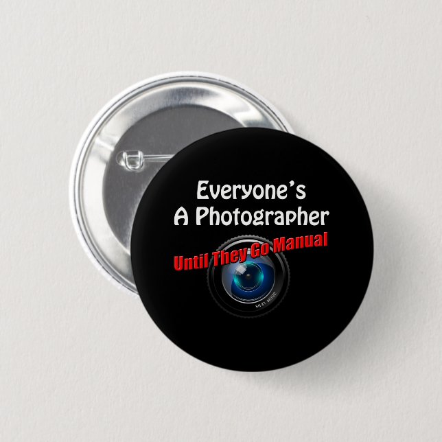 Badge Rond 5 Cm Photographie amusante - Photographe Aller Manuel C (Devant & derrière)
