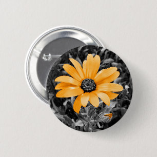 Badge Rond 5 Cm Photographie orange de marguerite africaine