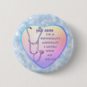 Badge Rond 5 Cm Physician Assistant Heart custom name