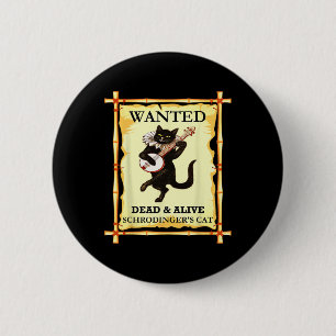 Badge Rond 5 Cm Physique Chat de Schrodinger Physicien quantique