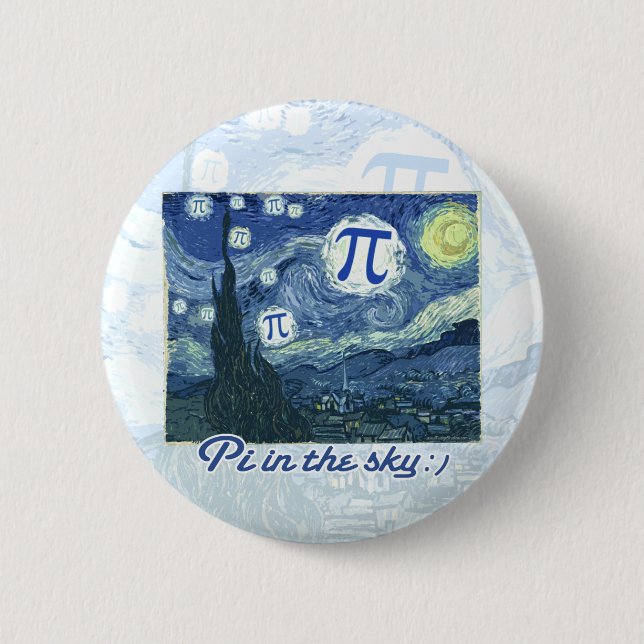 Badge Rond 5 Cm Pi dans le ciel (Devant)