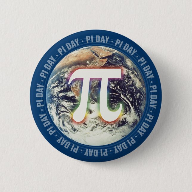 Badge Rond 5 Cm Pi Day sur Terre | Maths (Devant)