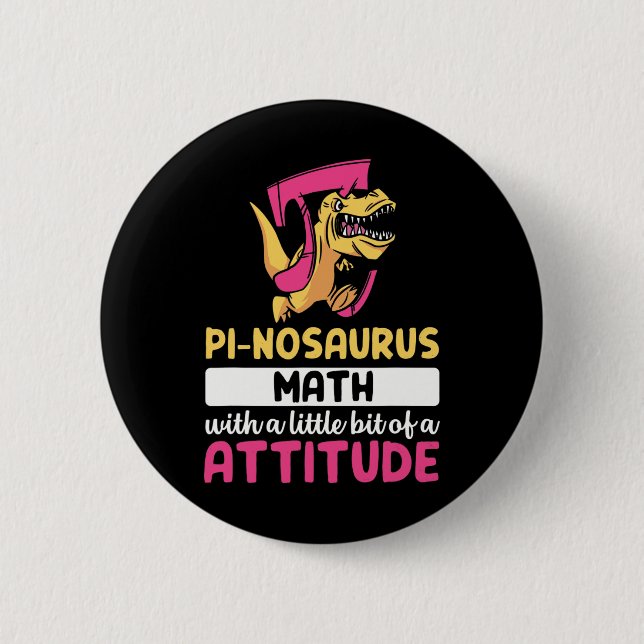 Badge Rond 5 Cm Pi Math Mathematics Dinosaur Dino Pi Day  (Devant)