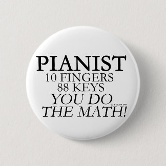 Badge Rond 5 Cm Pianiste 10 Doigts 88 Touches