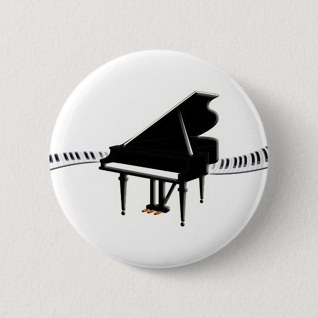 Badge Rond 5 Cm Piano à queue et clavier (Devant)
