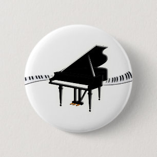 Badge Rond 5 Cm Piano à queue et clavier