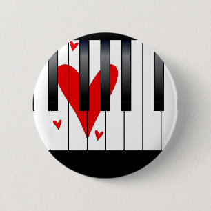 Badge Rond 5 Cm Piano d'amour