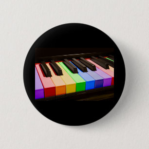 Badge Rond 5 Cm Piano d'arc-en-ciel