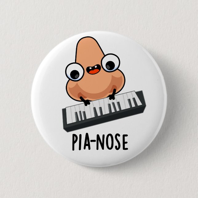 Badge Rond 5 Cm Pianose Funny Piano Nez Pun (Devant)