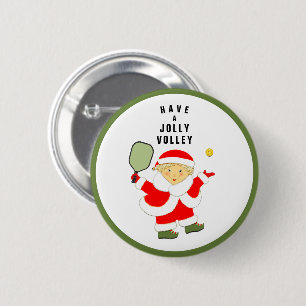 Badge Rond 5 Cm Pickleball Noël cadeau de vacances